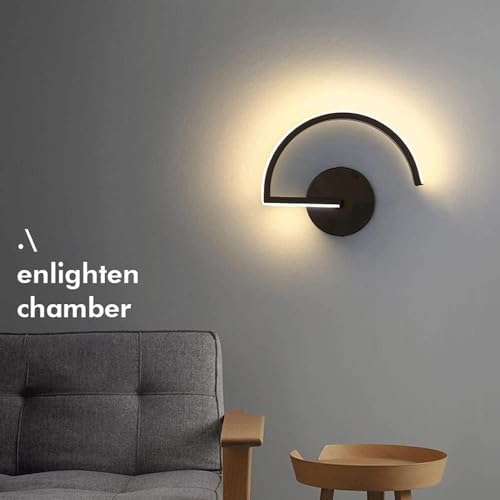 Aplique de pared LED de 8W con acabado negro para salón 3