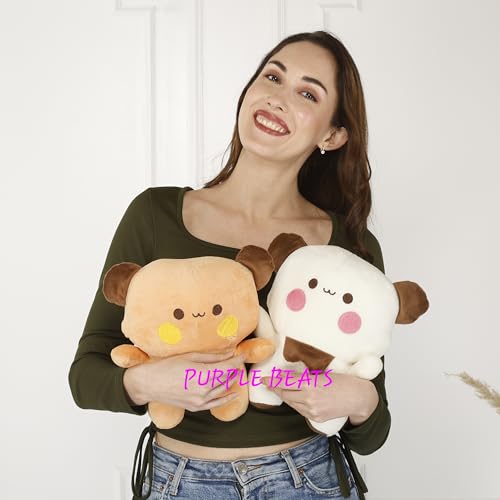 Image of Purple Beats Bubu Dudu 25-30cm Brown and White Plush Toy for Kids - Adorable Cuddly Companion