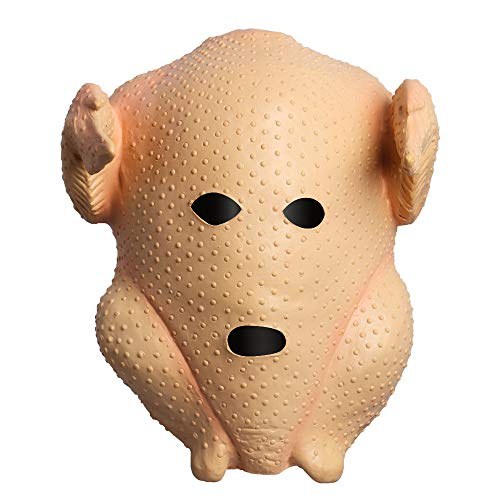 Thanksgiving Turkey Chicken Latex Full Head Mask Realistic Deluxe Head Mask for Costume Party Halloween Cosplay Masquerade