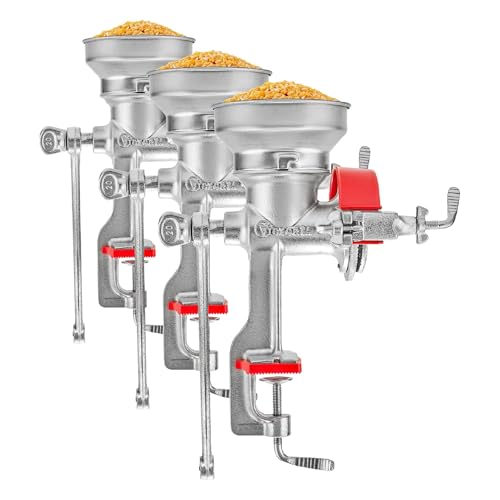 Image of Victoria Manual Cast Iron Grain Mill with Low Hopper, Premium Corn-Grinding Mill and Grain Grinder, Made in Colombia (Pack of 3)