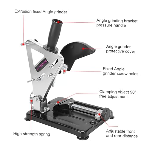 Soporte para amoladora ajustable con base metálica estable para mesa de trabajo 8
