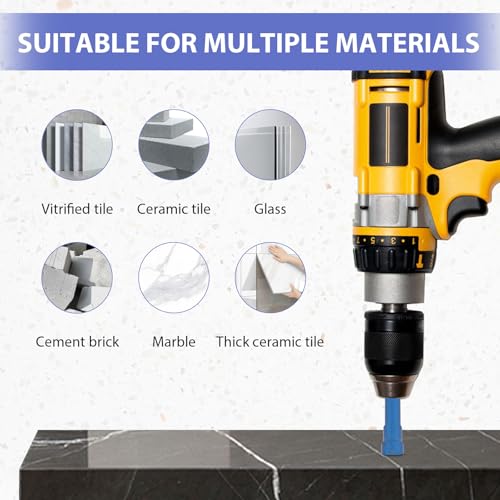11Pcs Diamond Hole Saw Set, 6/10/12/20/25/30/35/40/45/50mm Tile Hole Saw Kit with Drilling Drill bit for Porcelain, Ceramic Tile, Granite, Marble, Masonry - Thumbnail 4
