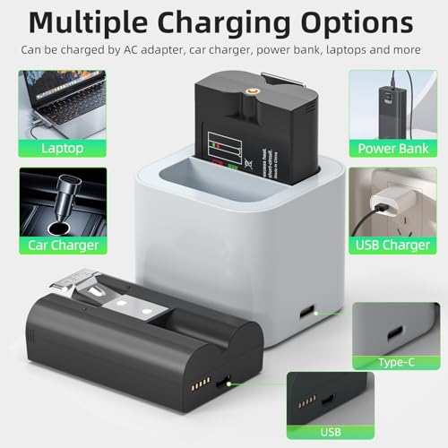 E EGOWAY 2-Pack Ring Batteries Replacement with Charger Station, 6400mAh - image 7