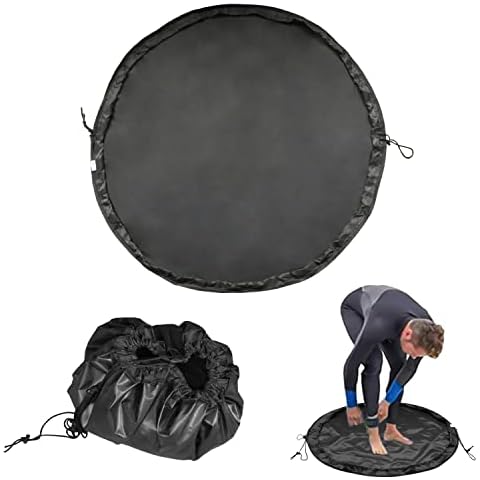 ANOTHEEE Wetsuit Changing Mat,Black Waterproof Surf Change Mats Portable Dive Changing Mat Accessories for Water Sports, Surfing, Dive Storage Clothing and Carry-Ons (35.5 x 35.5 inches) Cover