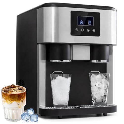 3-in-1 Ice Maker Machine Counter Top for Home, Ice Crusher Machine/10-18°c Cold Water with 1.8l Water Tank, 2 Water Inlet Methods, LCD Display, Clear Ice Cube Maker for Party/bar/Office