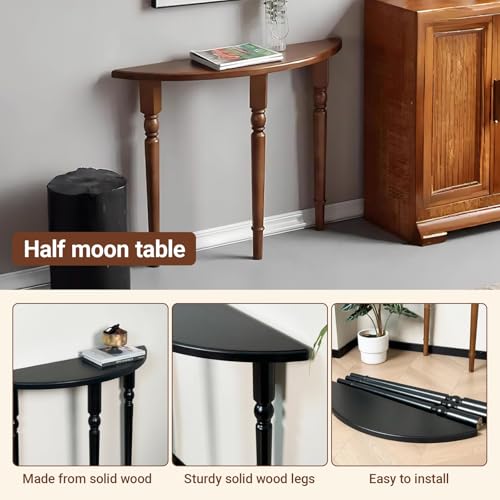 Mesa consola madera maciza vintage recibidor pasillo estrecho 5