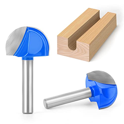 Meiggtool 4Pcs Cove Box Cemented Carbide Router Bit For Woodworking, Mdf And Plywood, 1/4" Shank Round Nose, 5/8" 3/4" 7/8" 1" Cutting Diameter #TOP4