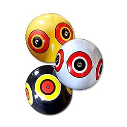 Bird-X Scare-Eye Bird Scare Balloons for Bird Control, 3D Predator Eye Design, Reflective Bird Scare Solution, Covers Up to 6,000 Sq Ft, Pack of 3 (Yellow/White/Black)