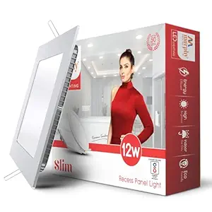 Murphy Aluminium 12-Watts Slim Square Led Panel Ceiling Light (Cool White)