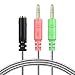 MillSO Headset Adapter, 3.5mm Audio Jack Y Cable Headphone Adapter 3.3 feet MillSO 1x 3.5mm Female to 2X 3.5mm Male Headset Adapter Compatible for TRRS Gaming Headset to Double-Jacks PC - 3.3ft/100CM