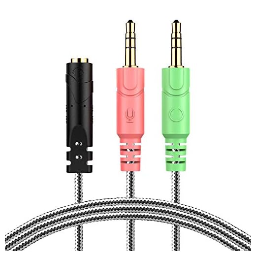 MillSO Headset Adapter (3.3 Feet) 3.5mm Audio Jack Y Cable Headphone Adapter 3.3 feet MillSO 1x 3.5mm Female to 2X 3.5mm Male Headset Adapter Compatible for TRRS Gaming Headset to Double-Jacks PC