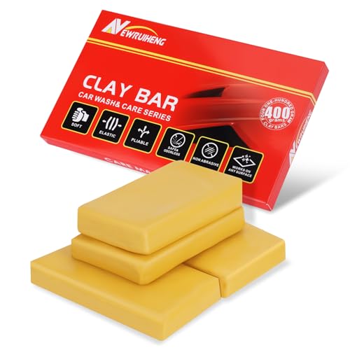 Car Clay Bar 4 Pack 400g, Premium Grade Clay Bars Detailing Magic Clay Bar Cleaner Auto Wash Bars...