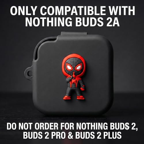 Image of Kapture Soft Silicone Case Compatible with Nothing Buds 2a, Cover with Hook, Nothing Buds 2a Case with Silicone 360 Protection, Dust-Proof, Shockproof (Red)