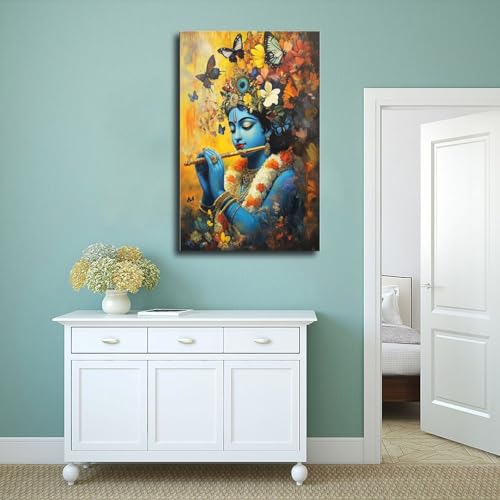 Poster Krishna flûte tableau apaisant pour une décoration intérieure zen - 4