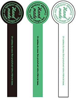 50 Sheets/800Pcs Hand Made Self-Adhesive Stickers Lollipop Sealing Paper Stickers Labels Food Package Seals Tamper Evident Labels Decorative Labels for Handmade Baking Craft Arts and More(3 Colors)