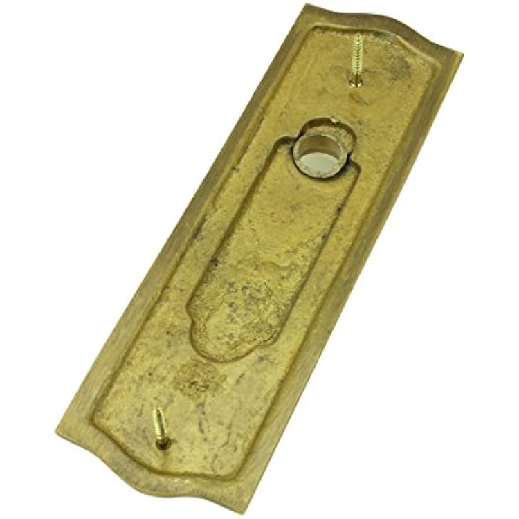 Renovators Supply ManufacturingTM Victorian Solid Brass Door Plate Without Keyhole for Knob or Lever, Beaded Design 7 1/4 H