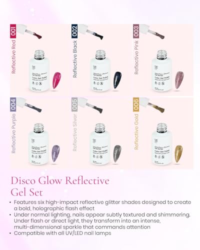 Set de 6 esmaltes de gel con brillo reflectante miniatura 4
