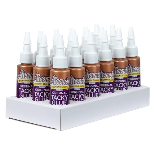 Aleenes Original Tacky Glue Mini-Bottle All Purpose Adhesive Perfect for Crafts and DIY Projects Dries Fast and Clear .66 fl oz 18-Pack