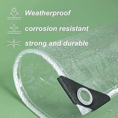 Panneaux latéraux en vinyle transparent imperméable à œillets pour extérieur - 3