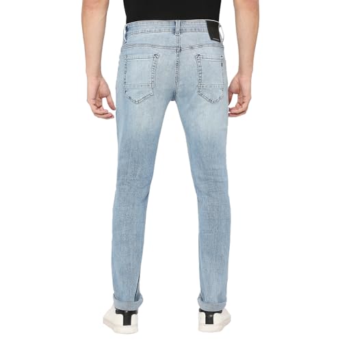 Image of Spykar Men's Kano Slim Fit Mid-Rise Jeans (Ankle Length)