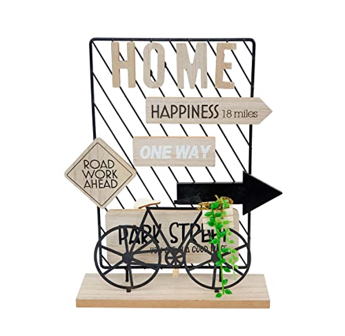 THE SECRET HOME Figura Decorativa para Sobremesa, Figura en Madera de MDF y Hierro, Decoración Original para Salón, Recibidor, Dormitorio