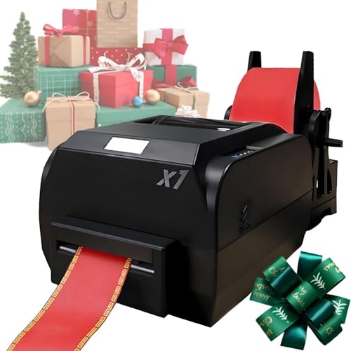Qiang Impresora de Cinta Satinada | Máquina Digital de Estampado | con Soporte para Cinta Incluido | 150 mm/s 200 dpi | para Regalos, Eventos y Proyectos de Decoración DIY Singlerow