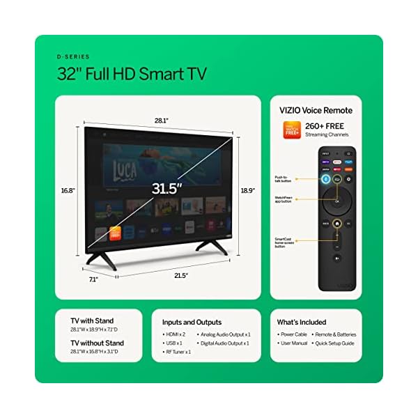 VIZIO-32-inch-D-Series-Full-HD-1080p-Smart-TV-with-Apple-AirPlay-and-Chromecast-Built-in-Alexa-Compatibility-D32fM-K01-2023-Model VIZIO-32-inch-D-Series-Full-HD-1080p-Smart-TV-with-Apple-AirPlay-and-Chromecast-Built-in-Alexa-Compatibility-D32fM-K01-2023-Model