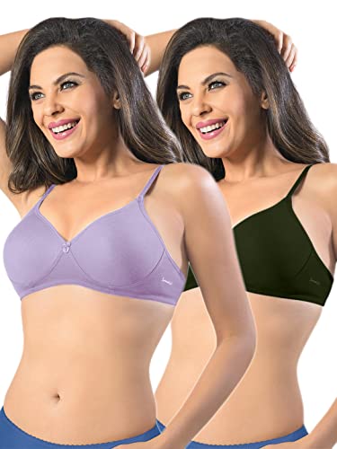 Image of SONARI Womens Non Padded Cotton Bra | Wire Free, Medium Coverage, Seamless Cups, Comfortable Polyester Cotton Blend Fabric | Adjustable Straps, Ideal for Everyday Wear - Smile