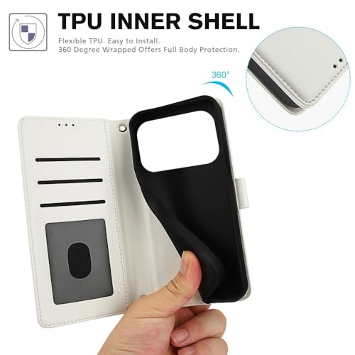 Étui iPhone 16e blanc en cuir à rabat pour simplifier vos déplacements urbains - 5
