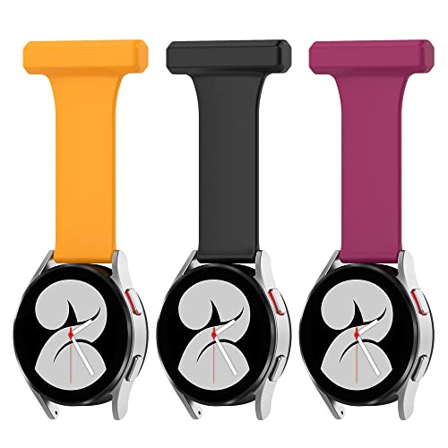 Chofit Nurse Watch Brooch Straps, Soft Silicone Pin Fob Compatible with Samsung Galaxy Watch 6/Galaxy Watch 5 5 Pro 4/Garmin Venu 2 Plus/Amazfit GTS 4 GTS 3 GTS 2 Mini 20mm (3B)