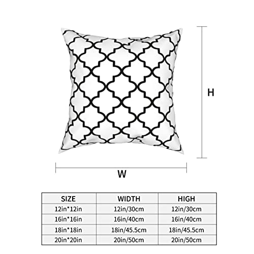 Kissenbezüge, modern, weiß und schwarz, marokkanisches Vierpass-Design, weich, quadratisch, dekorativ, für Sofa… – Bild 5