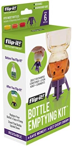 Flip-It! Bottle Emptying Kit - Deluxe - Flip Bottle Upside Down To Get Every Last Drop Out Of Honey, Ketchup, Condiments And Beauty Products With Flip-It! | 6 Pack - Bpa Free - Dishwasher Safe