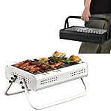 HYZHANHONG White, Camping Foldable Portable Grills,Courtyard Small Carbon Grill Barbecue Grill,Portable Stove for Boiling Tea, Grilling Meat, Camping, and Baking