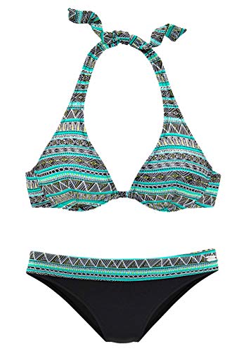 Buffalo Damen Bügel Bikini (Black-Mint, 36C)