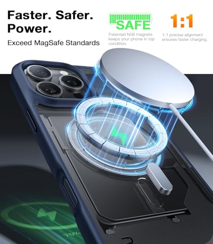 Image of TORRAS Magnetic Shockproof for iPhone 16 Pro Max Case, Fit for MagSafe Blue