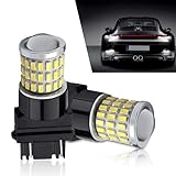 gunroil 2 Pack 3157 Car LED Reversing Light Accessories, Super Bright Vehicle Rear Brake Light Replacement, Universal Waterproof Automotive Parking Light Bulbs for Truck SUV Car (White)