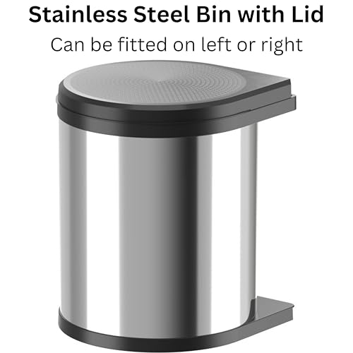 Britten & James Stainless Steel Cupboard Waste Bin with Lid for Kitchen 15 Litre - Image 6