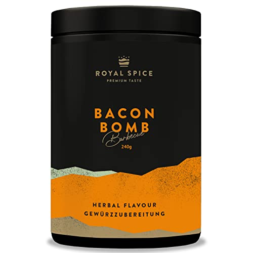 Royal Spice Bacon Bomb Gewürzmischung 240g – Aromatisches Hackfleisch-Gewürz mit BBQ-Note – Für Bacon Bomb, Frikadellen, Hackbraten & Mett – Grill, Smoker & Pfanne – Vegan & Glutenfrei Royal Spice Bacon Bomb Gewürzmischung 240g – Aromatisches Hackfleisch-Gewürz mit BBQ-Note – Für Bacon Bomb, Frikadellen, Hackbraten & Mett – Grill, Smoker & Pfanne – Vegan & Glutenfrei