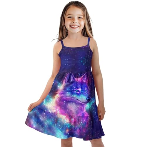 Upetstory Summer Dresses for Girls Spaghetti Strap Dress Beach Sundress 3-14