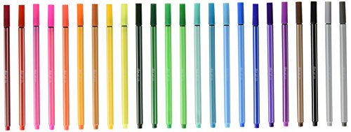 Fineliner Color Pen Set (24 COLORING PENS) Primary, Secondary & Neon Colors, Ultra Fine Metal Clad Tip - 0.4mm Colored Fine Liner Sketch Drawing Pen, Porous Point Marker