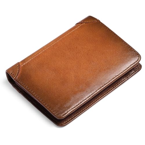GAEKEAO Cartera Hombre Piel, Billetera Hombre, Cartera de Cuero con RFID Bloqueo, 9 Ranuras para Tarjetas, 2 Ranuras para ID, Tarjetero Monedero Regalo para Hombres
