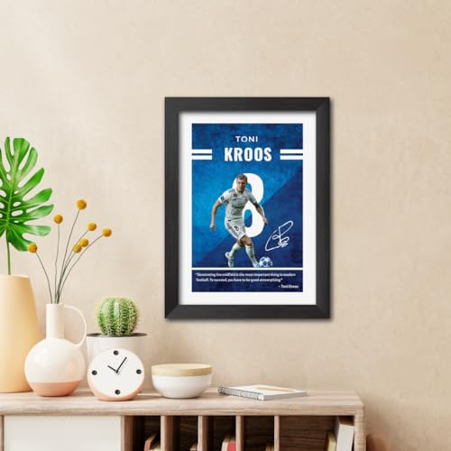 Image of TenorArts Tony Kroos Quotes Poster Frame Real Madrid Laminated Photo Framed Painting with Matt Finish Black Textures (12 inches x 9inches)