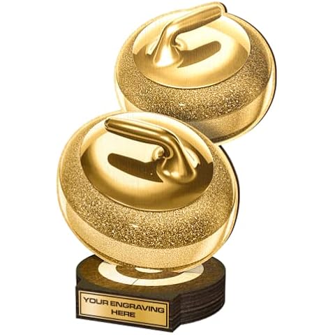 Trophy Monster Real Wood Curling Award with Engraving Cover