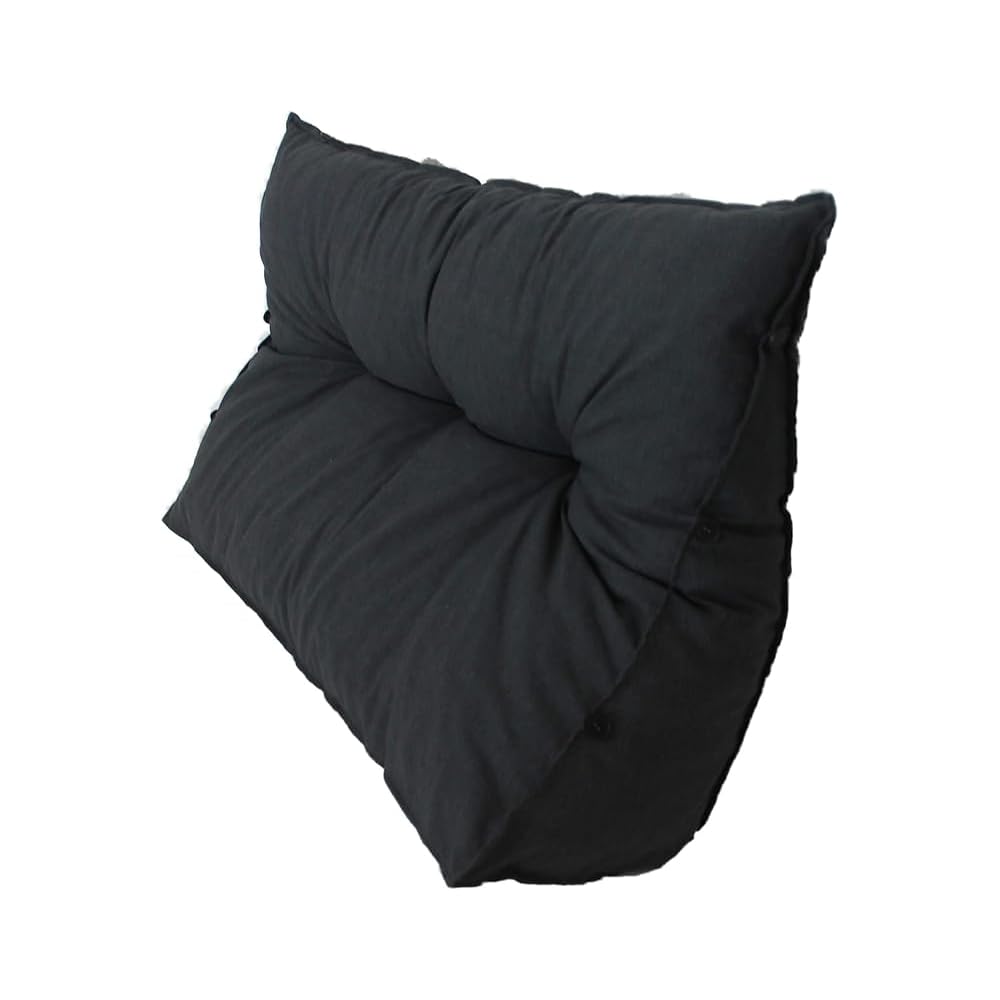 Ambientehome Cuscino a Cuneo per Lounge/Schienale, 60 x 50 x 20 cm, con Cuscino per Il Collo, Grigio Scuro
