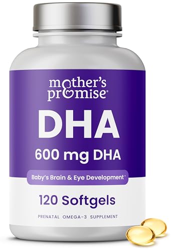 Prenatal DHA for Women 600mg 120 Softgels Supports Babys Brain & Eye Development | Triglyceride Omega 3 Fish Oil DHA Prenatal Vitamins for Pregnancy & Nursing with Vitamin D3 | 300mg per Capsule