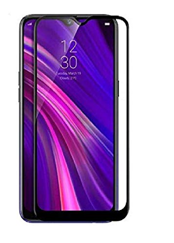 Image of Tempered Glass Screen Protector Compatible For REALME 3 Full Screen Coverage (Except Edge to Edge) and Free Complete Easy Installation kit.