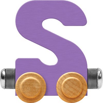 Maple Landmark NameTrain Pastel Letter Car S - Made in USA (Lavender)