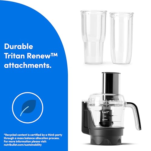 nutribullet Ultra Plus+ 3-1 Compact Kitchen System, 1200W Kitchen System with Blender, Food Processor, and Coffee and Spice Grinder, 32oz and 24oz Blending Cups, 2-Cup Food Processor, Pearl White - image 9