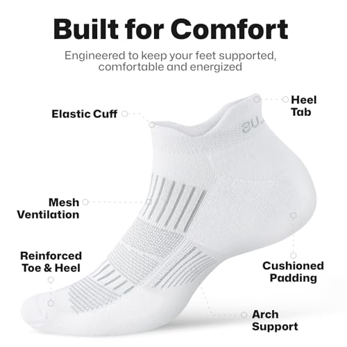 PAPLUS Ankle Running Socks 5 Pairs, Athletic Cushioned Anti-Blister Low Cut No Show Sports Socks for Men Women3