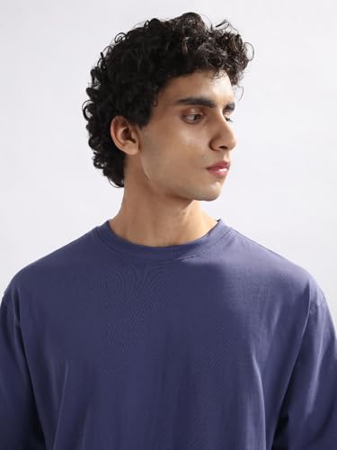 Image of Nobero 100% Cotton Oversized T Shirts for Men Stylish | Oversized Fit | Solid T Shirts for Men 180 GSM Combed Cotton | Round Neck Half Sleeve